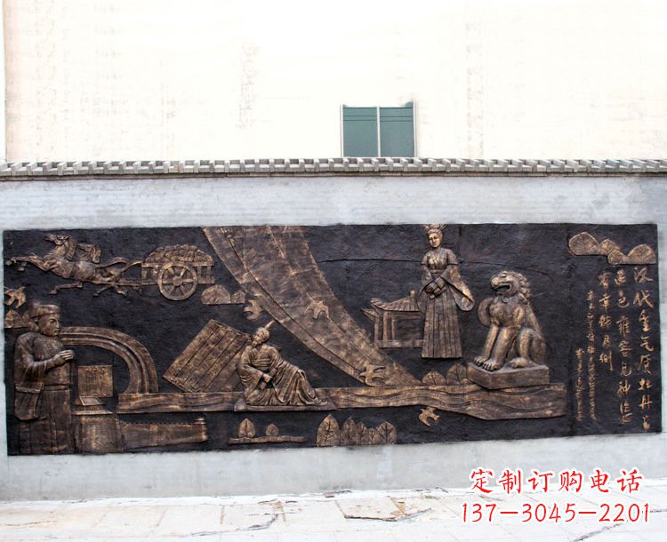佛山牡丹色玻璃钢园林墙壁装饰壁画