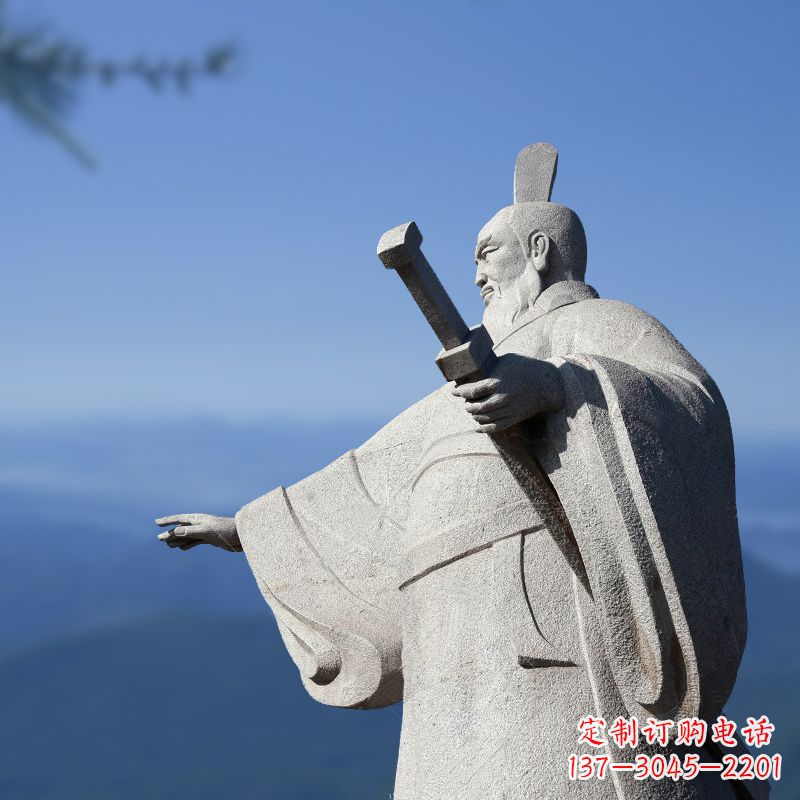 佛山秦始皇石雕像展现绝代霸气