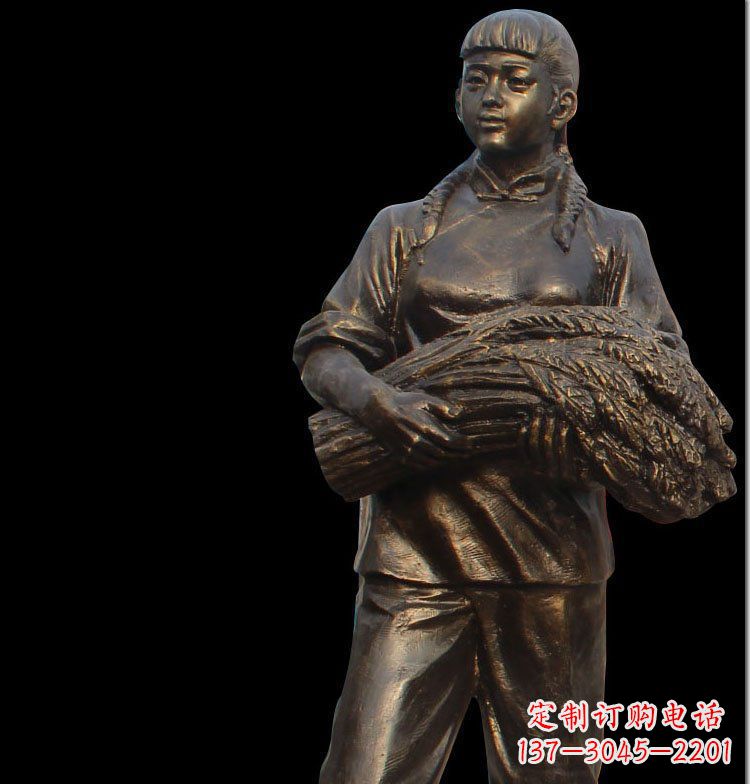 佛山“农耕抒情”女子铜雕