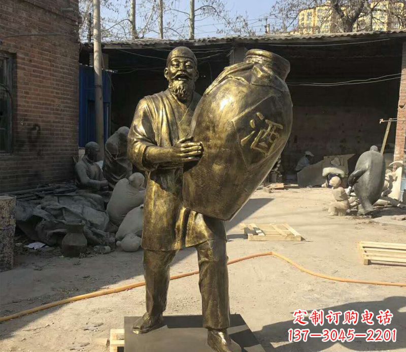 佛山精美酒坛铜雕