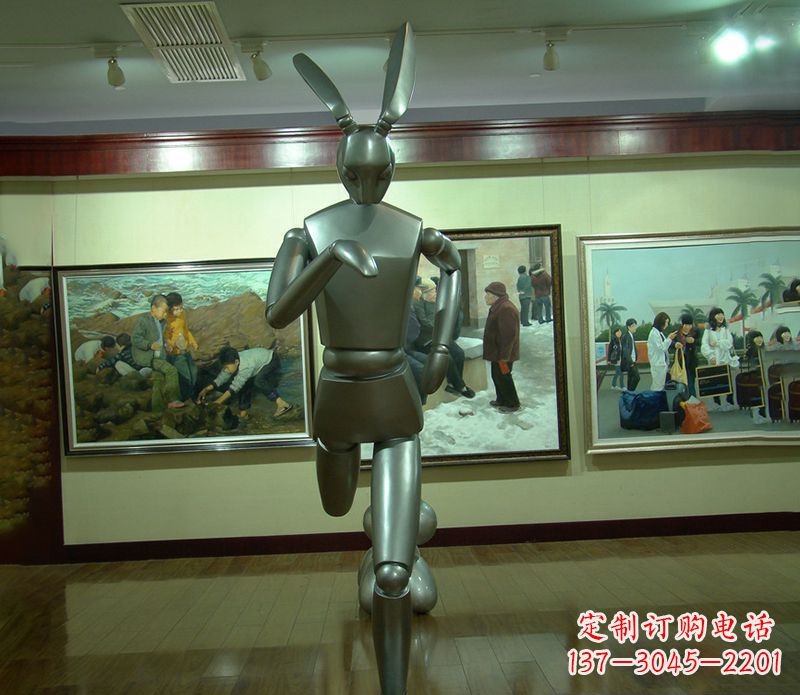 佛山新颖可爱的“跳跃兔子雕塑”