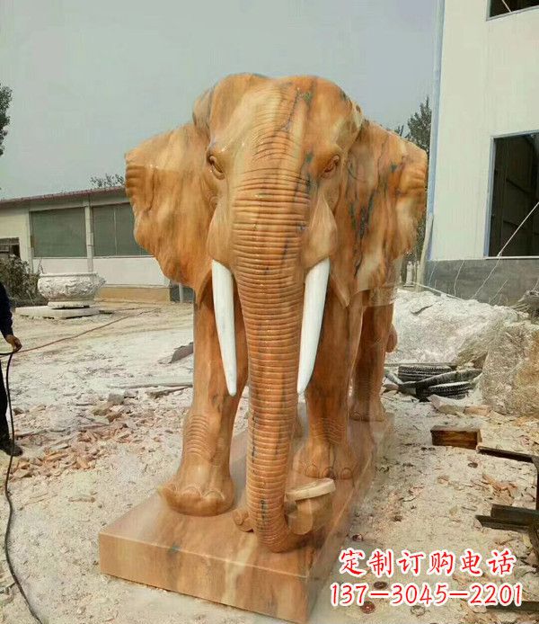 佛山大象石雕,招财进宝
