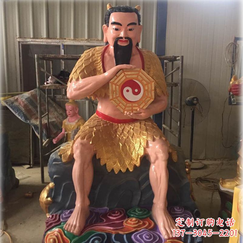 佛山玻璃钢彩绘青帝太昊伏羲神像