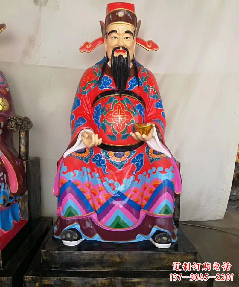 佛山玻璃钢彩绘文财神神像雕塑