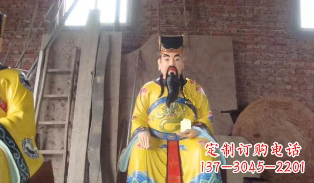 佛山玻璃钢彩绘文财神寺庙神像雕塑