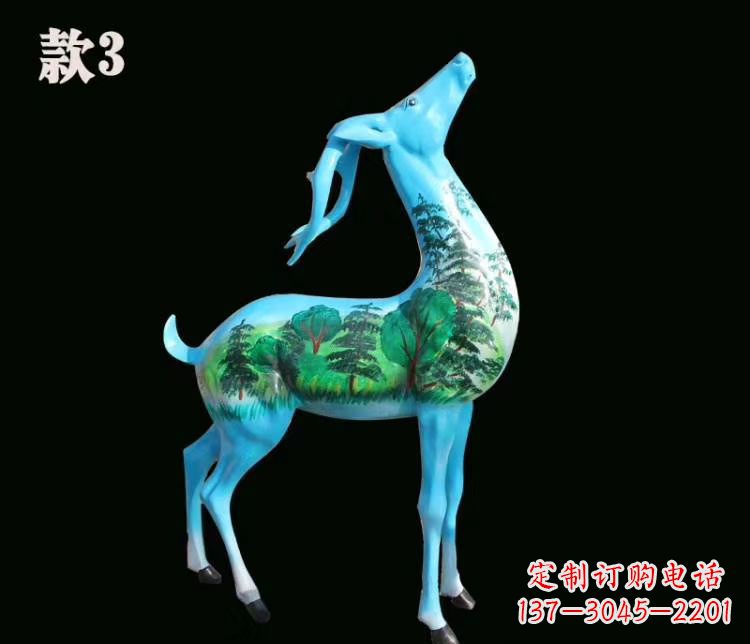佛山玻璃钢彩绘艺术小鹿雕塑精美的艺术品