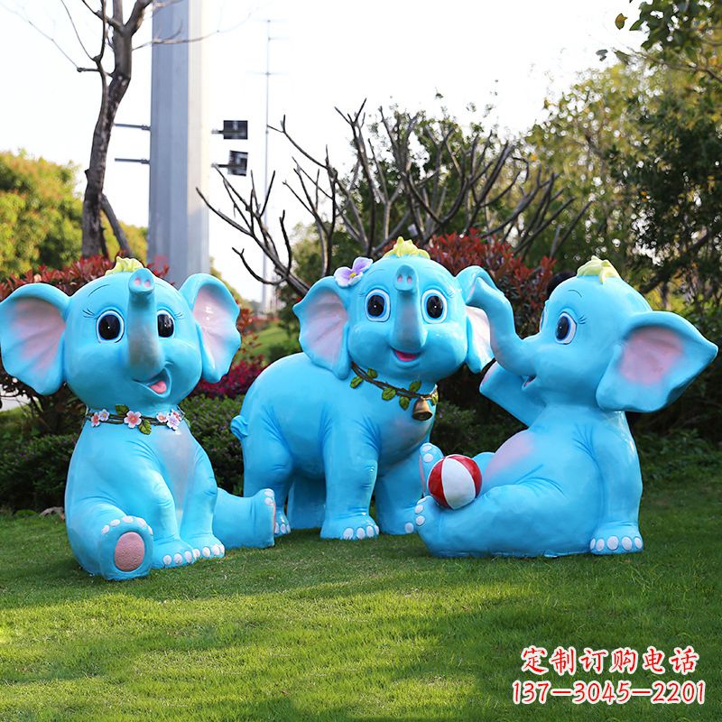 佛山玻璃钢大象雕塑精美的艺术品