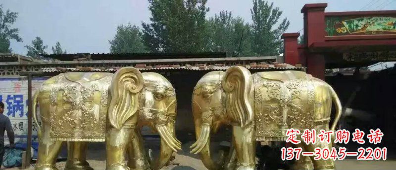 佛山玻璃钢大象雕塑仿铜雕塑的精美之作