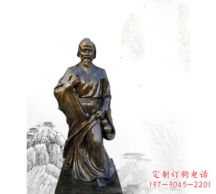 佛山玻璃钢仿铜华佗雕塑