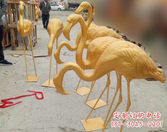 佛山火烈鸟雕塑仿铜雕塑的精美杰作