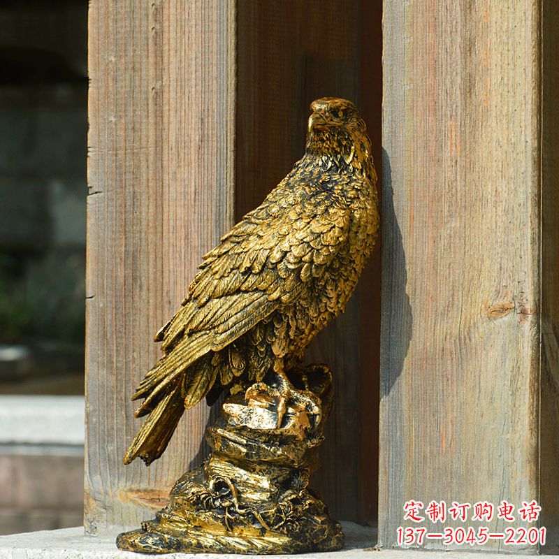 佛山玻璃钢仿铜老鹰雕塑