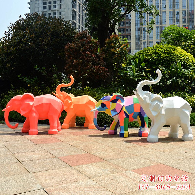 佛山金色大象雕塑活跃的商场游乐场