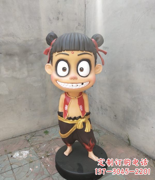 佛山玻璃钢雕刻的神话传说——哪吒
