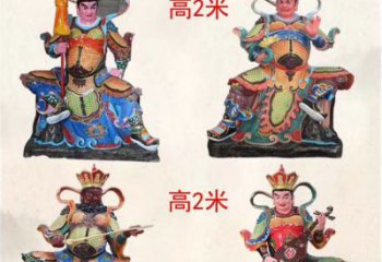 佛山玻璃钢彩绘四大天王雕塑宏伟壮观的艺术珍品