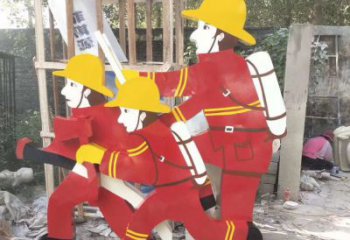 佛山玻璃钢消防员雕塑——精致的园林景观装饰