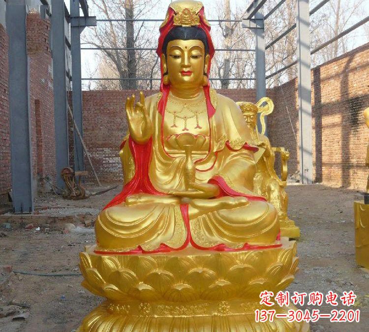 佛山玻璃钢金观音菩萨雕塑