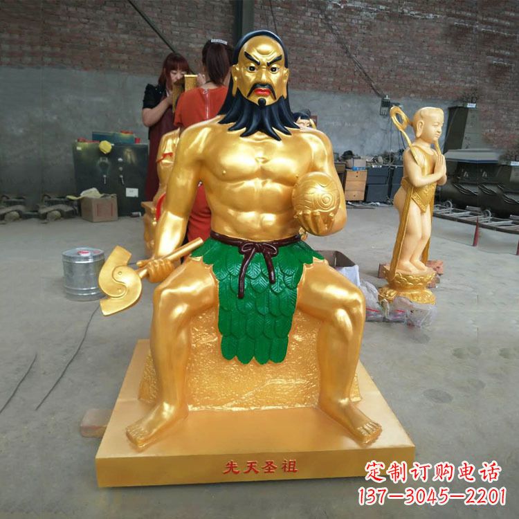佛山玻璃钢炎帝神农氏彩绘神像