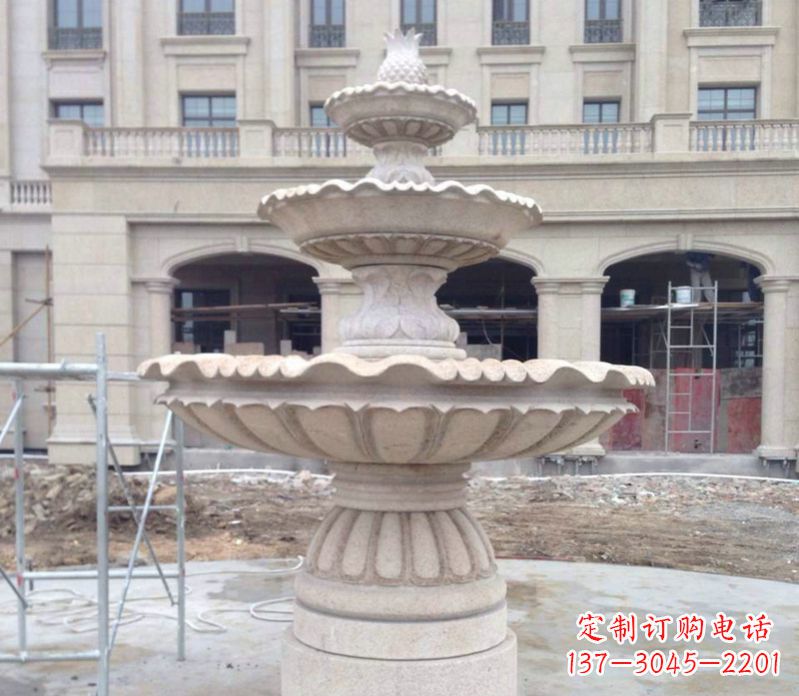 佛山菠萝多层喷泉石雕——精美而多变的艺术品