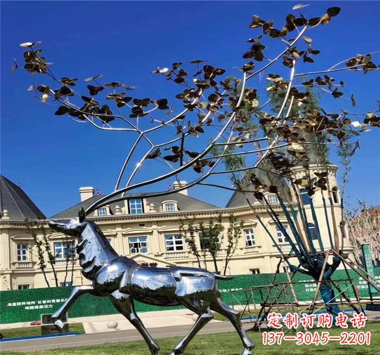 佛山不锈钢梅花鹿雕塑精美而又经久不衰