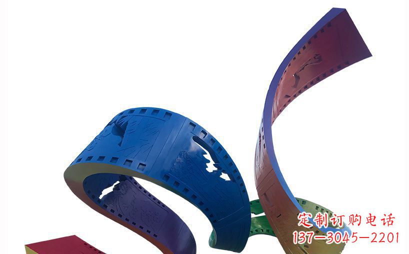 佛山不锈钢彩色胶卷公园雕塑精美的艺术珍品