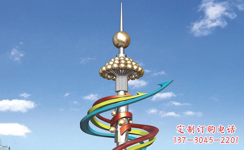 佛山不锈钢飘带彩色雕塑——缤纷空间的艺术美学