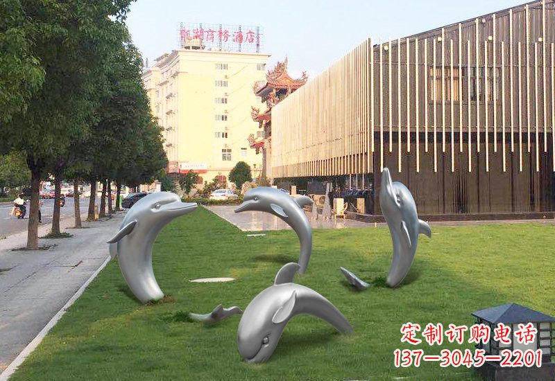 佛山不锈钢海豚雕塑艺术与环保的完美结合