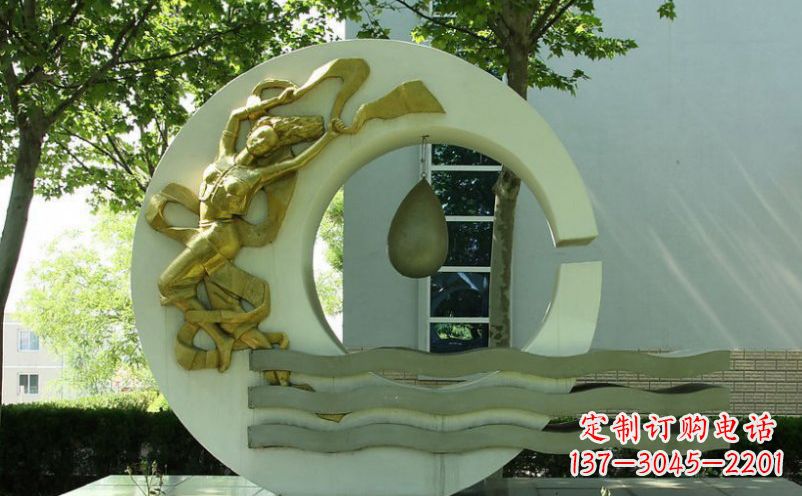 佛山不锈钢嫦娥奔月景观雕塑