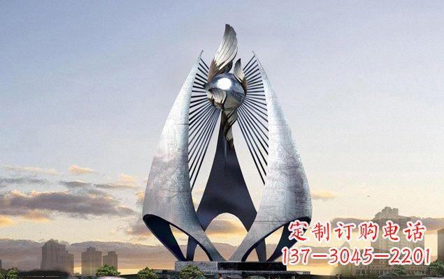 佛山不锈钢城市船帆雕塑传承海洋文化
