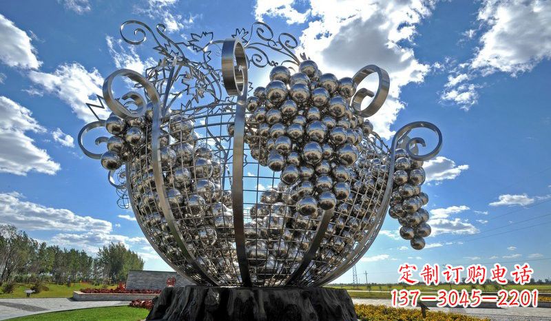 佛山不锈钢城市大型葡萄雕塑