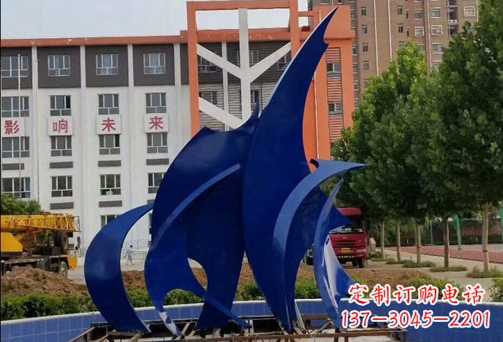佛山不锈钢船帆雕塑象征着自由和希望