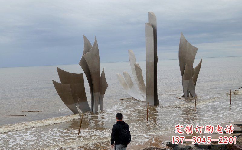 佛山不锈钢船帆海边景观雕塑