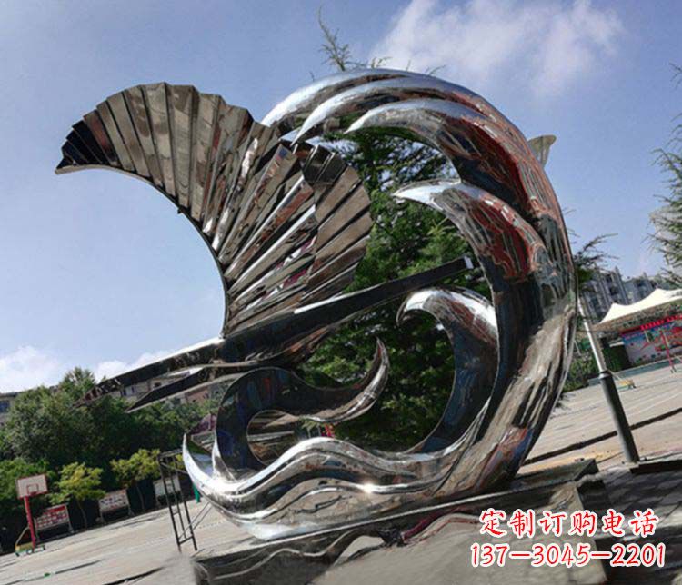 佛山不锈钢帆船雕塑象征海上生活的艺术精品