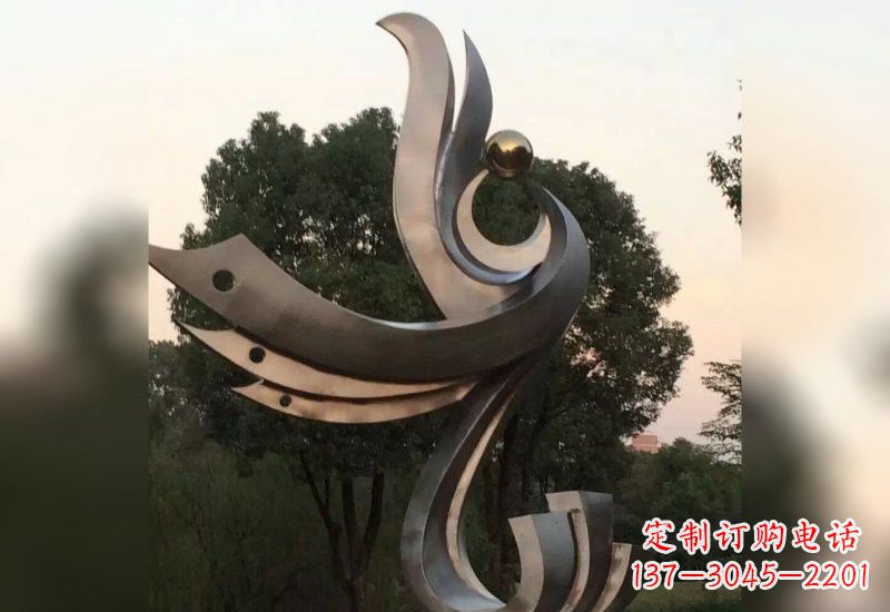 佛山不锈钢抽象凤凰雕塑2