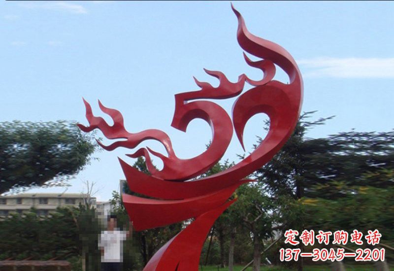 佛山不锈钢抽象凤凰涅槃景观雕塑