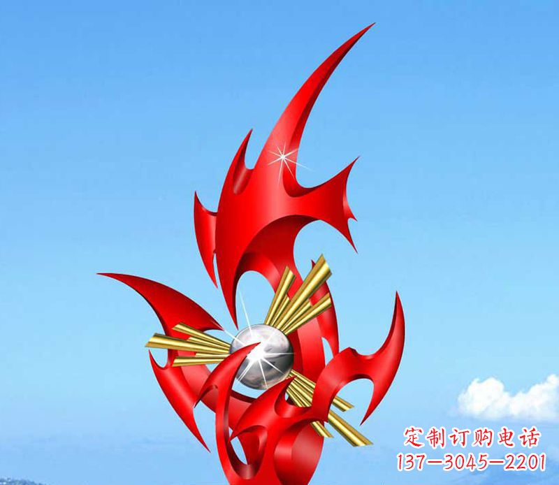 佛山不锈钢火苗雕塑