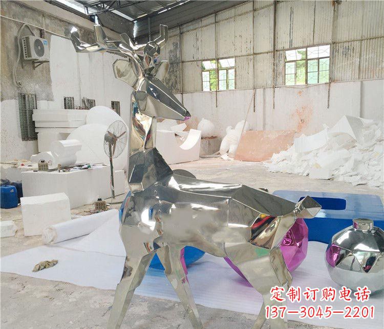 佛山不锈钢梅花鹿雕塑