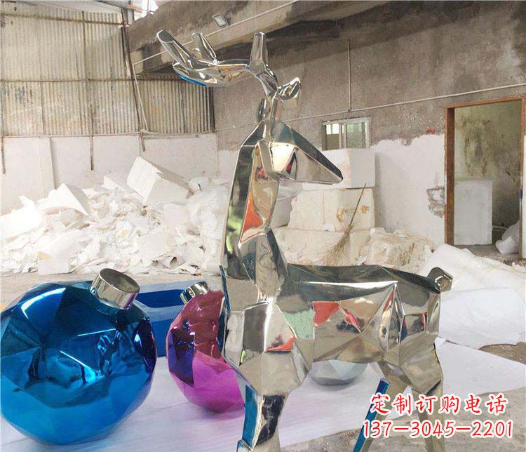 佛山不锈钢梅花鹿雕塑
