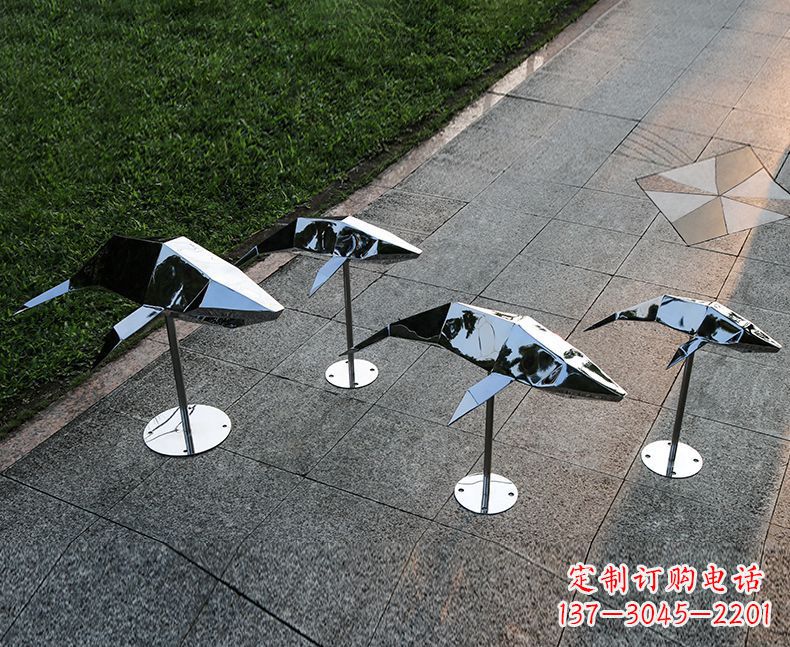 佛山不锈钢海豚雕塑精致的海洋之美