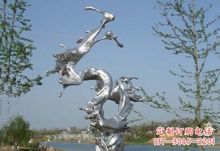 佛山不锈钢蛟龙出海雕塑