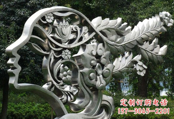 佛山不锈钢抽象美女轮廓雕塑
