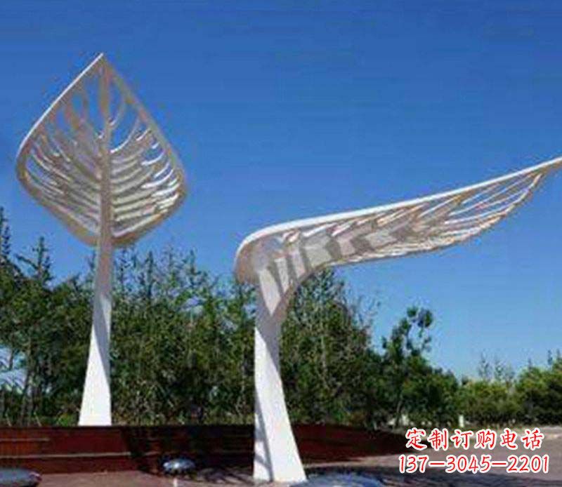 佛山精美不锈钢树叶雕塑