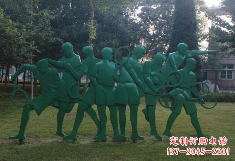 佛山不锈钢羽毛球人物雕塑精美绝伦