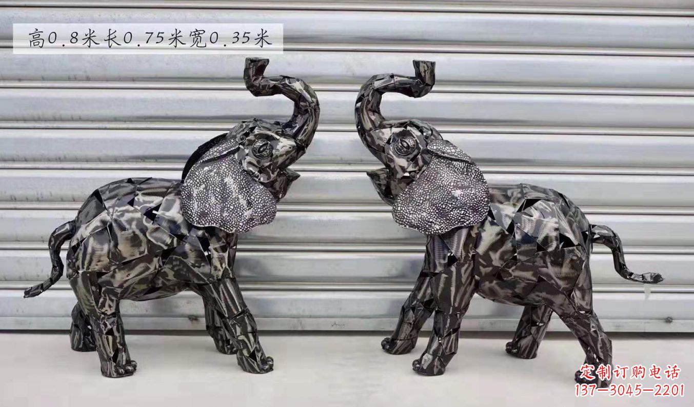 佛山不锈钢大象动物户外摆件