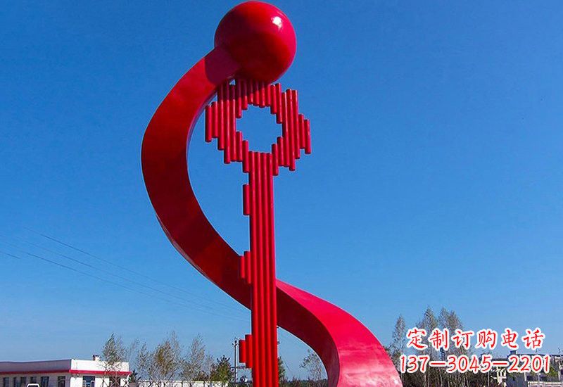 佛山不锈钢大型抽象钥匙雕塑