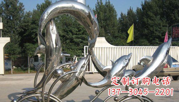 佛山不锈钢海豚雕塑精美雕刻展现海洋之美