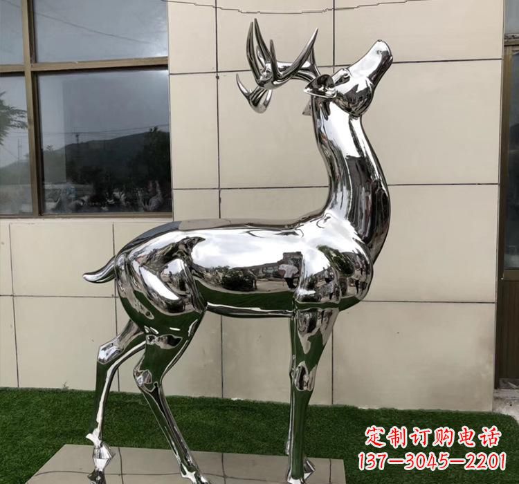 佛山不锈钢动物梅花鹿雕塑