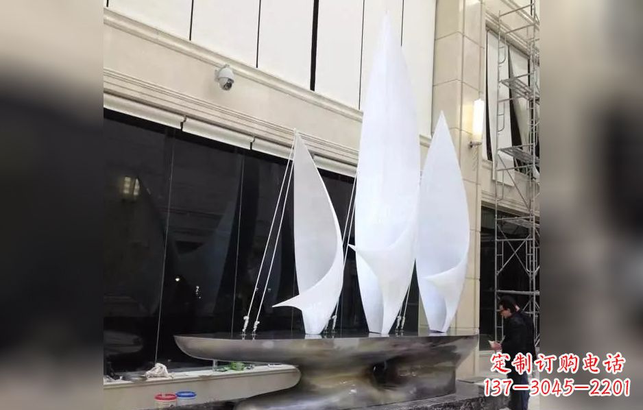 佛山不锈钢帆船海洋迷人的雕塑