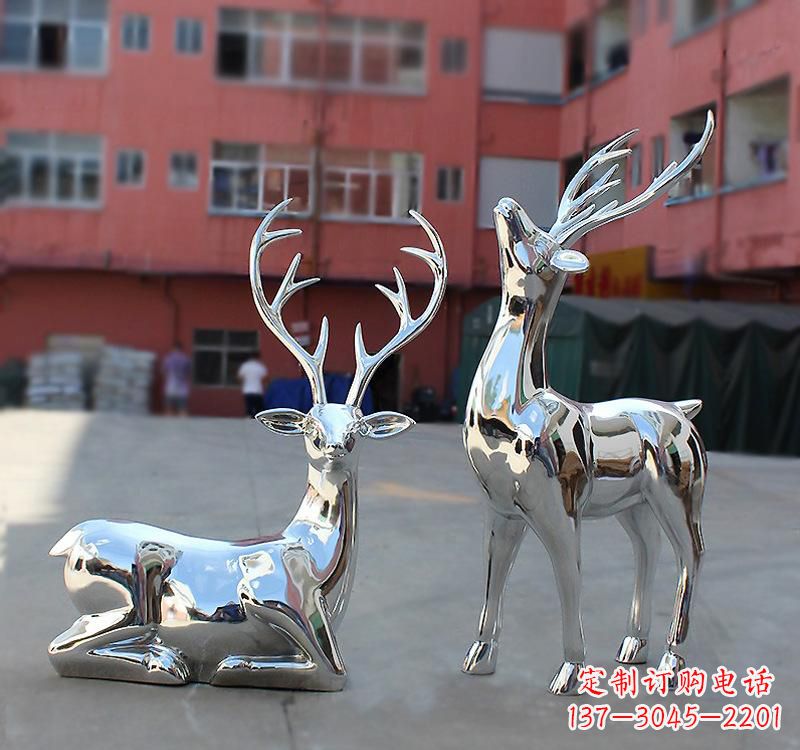 佛山不锈钢仿真梅花鹿雕塑——精致美观