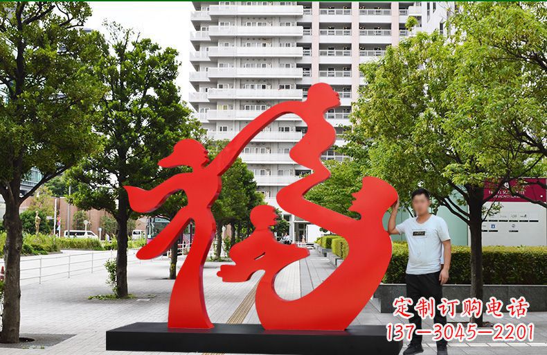 佛山不锈钢福字雕塑传递美好祝福