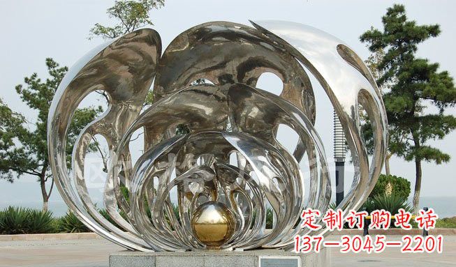 佛山不锈钢贝壳珍珠雕塑艺术的融合